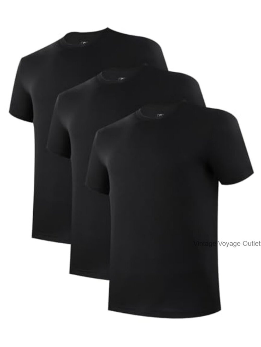 3 Pack Men's Moisture Wicking Undershirts Crew Neck Stretchy Breathable Tees